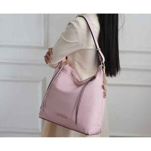 New MKF Collection Elise Vegan Leather Women's Hobo Bag by Mia K-Pink